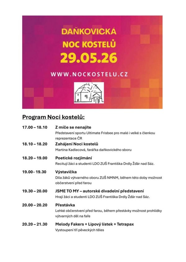 Noc kostelů, program